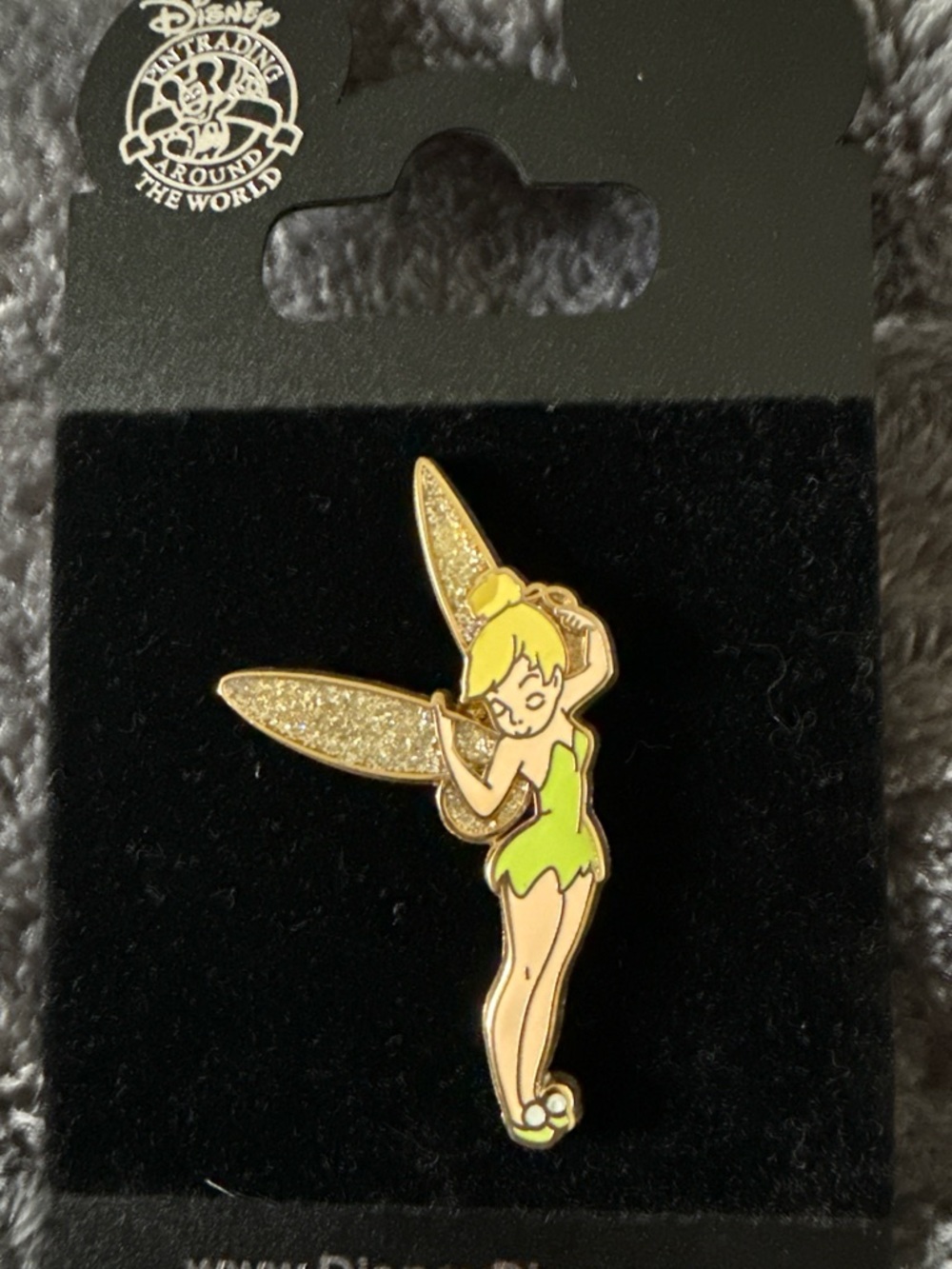 Tinkerbell Pin with glitter wings. Disney Vintage 2007 trading pin. W Receipt